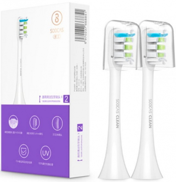 Насадки для электрической зубной щетки Xiaomi Soocare Soocas X3 white, 2шт фото 2