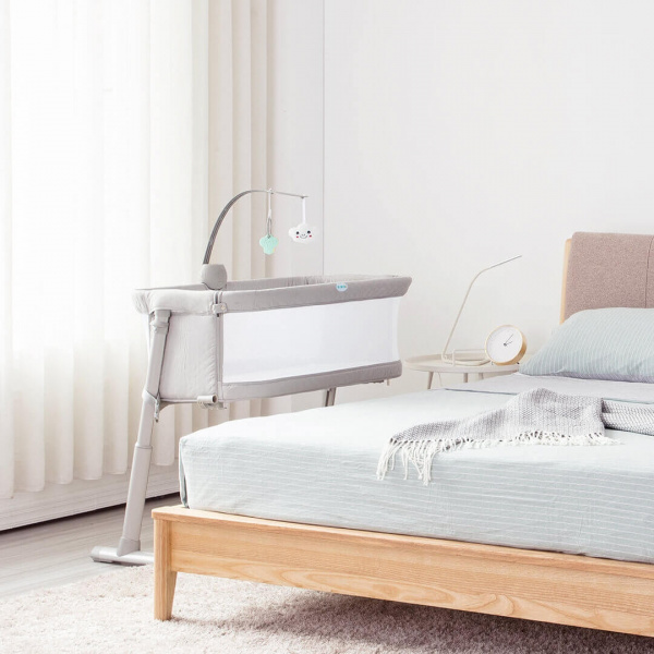 Детская кроватка Xiaomi Lobbe Under Your Pillow Baby Bed With Mobiles серая фото 5