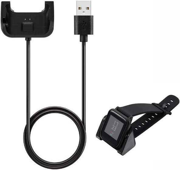 Зарядное устройство USB для Xiaomi Amazfit Bip, черное фото 1