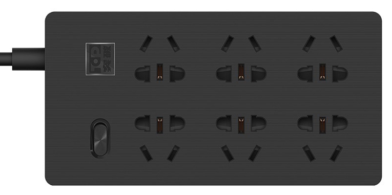 Удлинитель Xiaomi Aigo Power Strip Black 6 розеток TC0601 черный фото 2