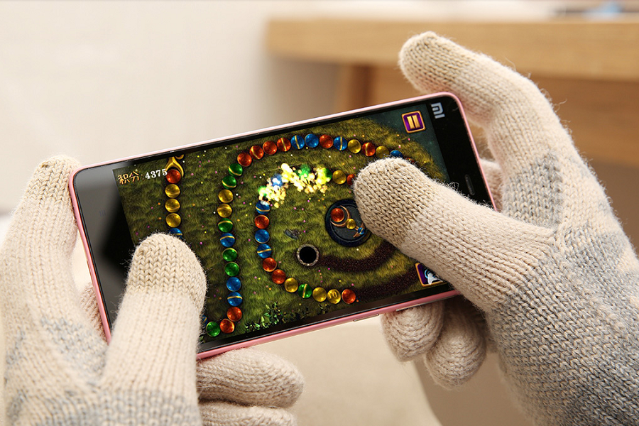 Сенсорные перчатки Xiaomi для экранов телефона Белые фото 2