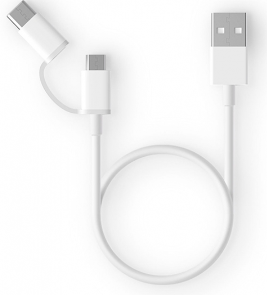 Кабель ZMI 2 in1 USB Type-C/Micro 100 см (AL501) белый фото 1