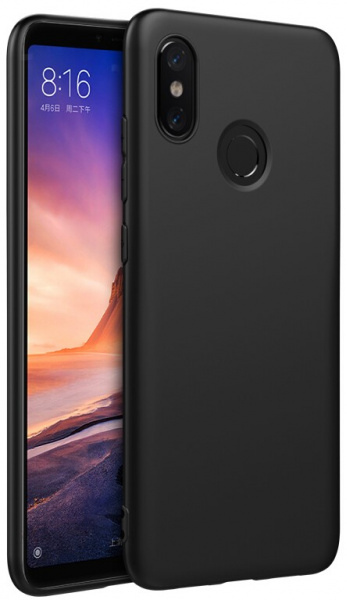Чехол для смартфона Xiaomi Mi Max 3 силиконовый (матовый черный), BoraSCO фото 1
