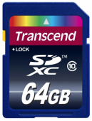 Карта памяти Transcend SDXC Premium 200X Class 10 (25/10MB/s) 64GB - фото