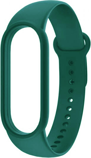 Ремешок силиконовый для Mi Band 5, темно-зеленый фото 1