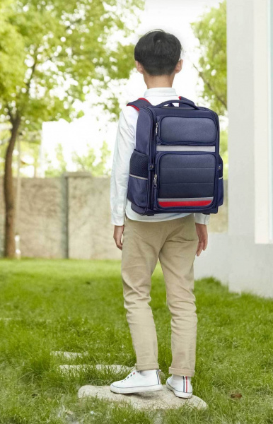 Рюкзак школьный водонепроницаемый c пеналом Xiaomi Xiaoyang 25L Backpack (4-6 class) голубой фото 3