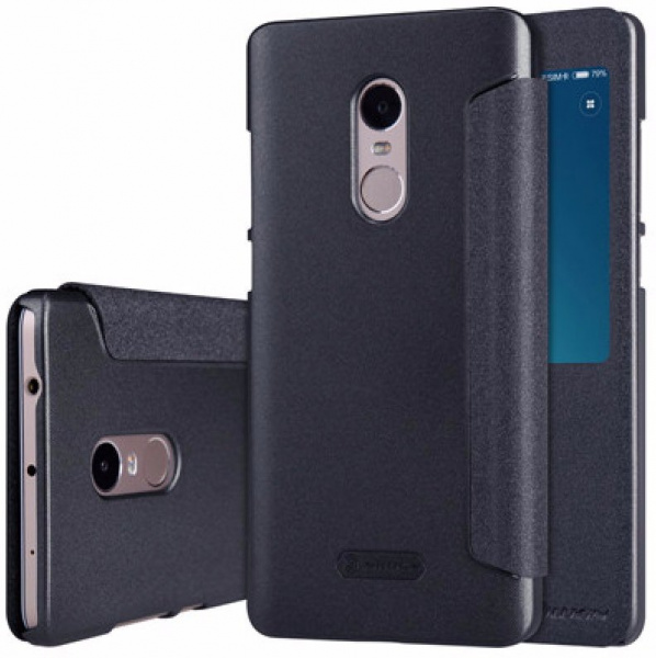Чехол-книжка для Xiaomi Redmi Note 4/4X на Snapdragon (черный), Nillkin Sparkle Leather Case  фото 1