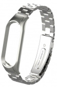 Ремешок металлический для Mi Band 5, серебристый - фото
