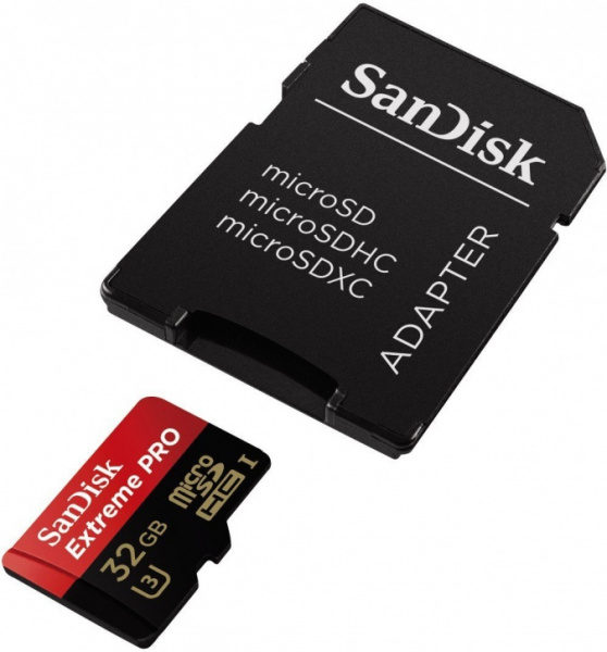 Карта памяти SanDisk Extreme Pro microSDHC 32GB Class 10 UHS-I U3 (100MB/s) + ADP фото 3