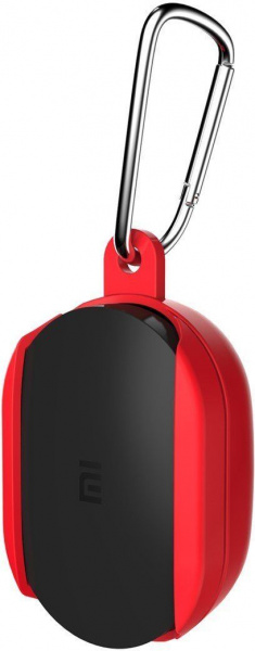 Чехол силиконовый с карабином для Xiaomi Redmi AirDots, красный фото 1