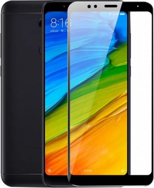 Защитное стекло для Xiaomi Redmi 5 Plus Full Screen Full Glue  черный, BoraSCO фото 1