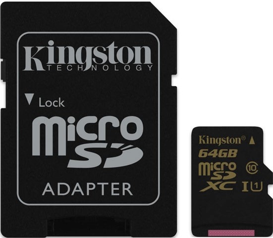 Карта памяти Kingston microSDXC 64Gb Class 10 UHS-I U1 (90/45/Mb/s) + ADP фото 1